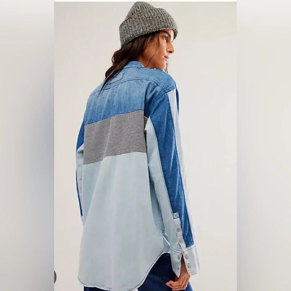 NWT We the Free Moto Colorblock shirt - Picture 2 of 10